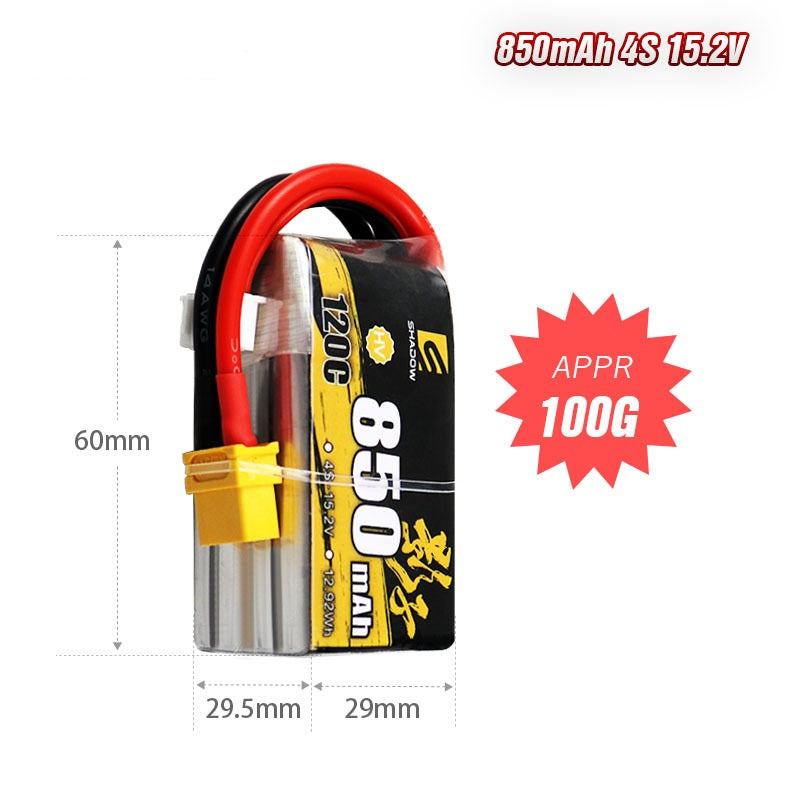 850mAh 120C LiHV Battery Series – 2S / 3S / 4S / 6S High-Voltage Packs for FPV Drones & Mini RC (XT60 / XT30)