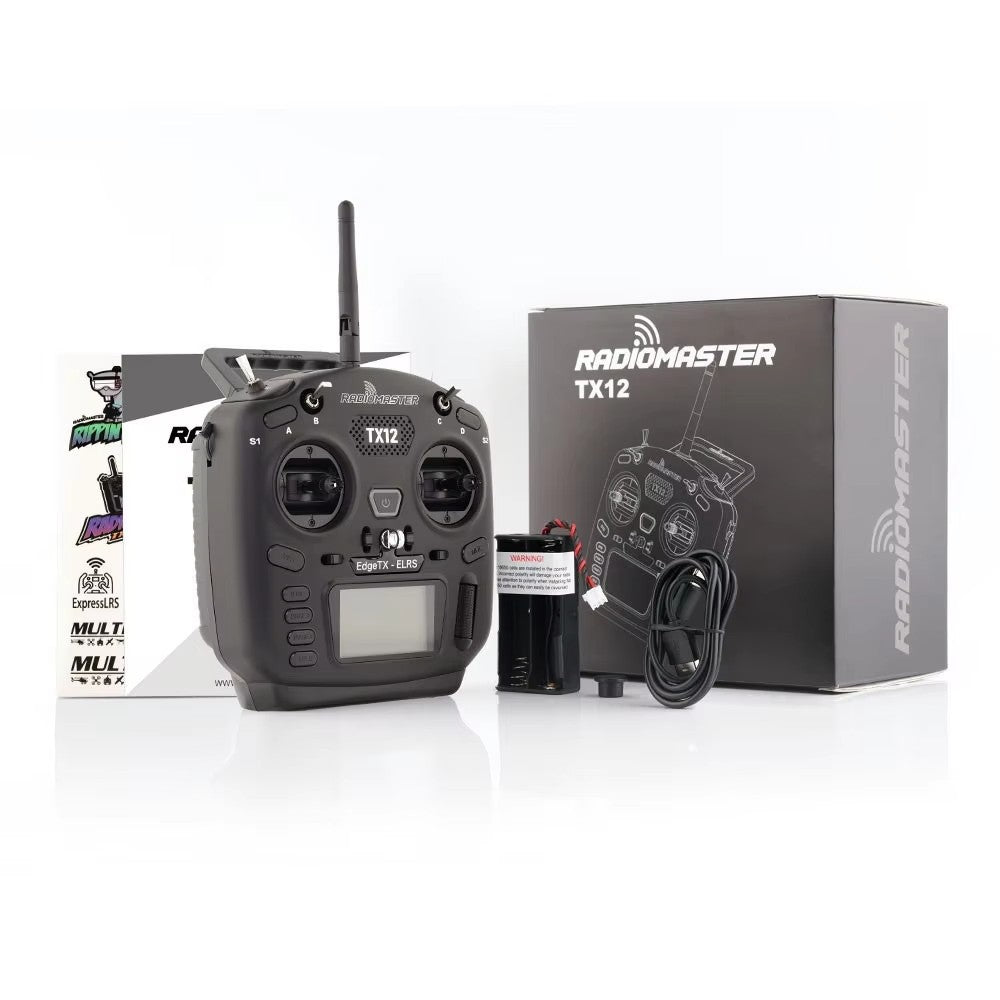 RadioMaster TX12 Mark II 2.4GHz 16CH FPV Radio Transmitter – ELRS / CC2500 Dual Protocol Option with EdgeTX & Hall Gimbals