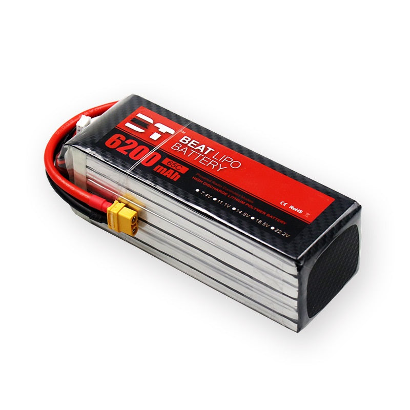 6200mAh 6S 22.2V 65C LiPo Battery – High-Capacity High-Burst Pack for Long-Range FPV & Large RC (XT60 / T-Plug)