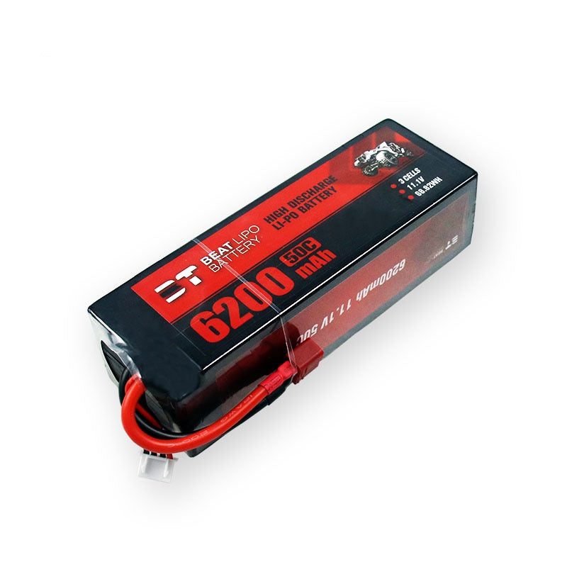 6200mAh 3S 11.1V 50C Hardcase LiPo Battery – Competition-Grade Pack for 1/8-1/10 RC Cars (XT60 / T-Plug)