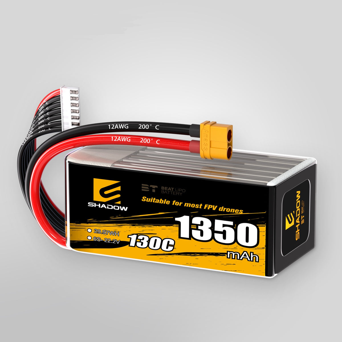1350mAh 130C LiPo Battery Series – 4S / 6S Lightweight High-Burst Packs for FPV Racing & Freestyle (XT60)