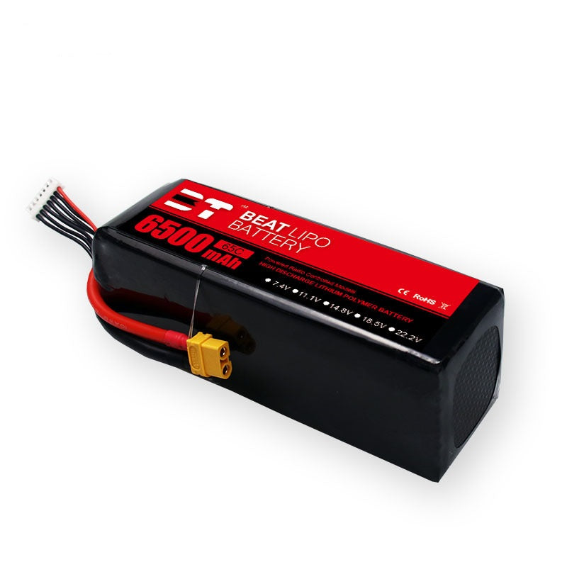 6500mAh 6S 22.2V 65C LiPo Battery – High-Capacity High-Burst Pack for Large RC & FPV Drones (XT60 / T-Plug)