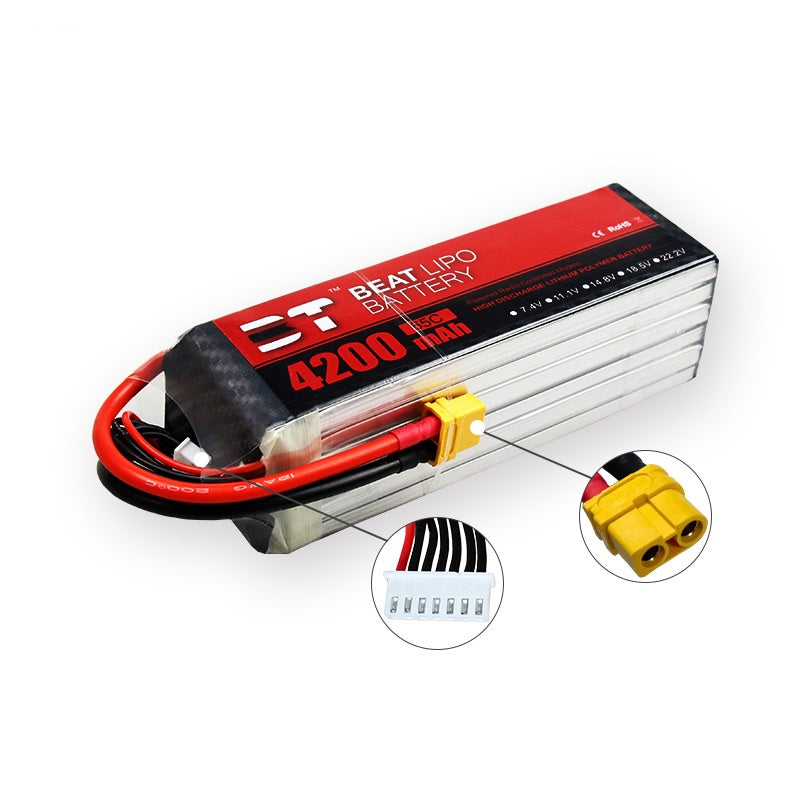 4200mAh 6S 22.2V 65C LiPo Battery – High-Capacity Performance Pack for Large RC & FPV Drones (XT60 / T-Plug)