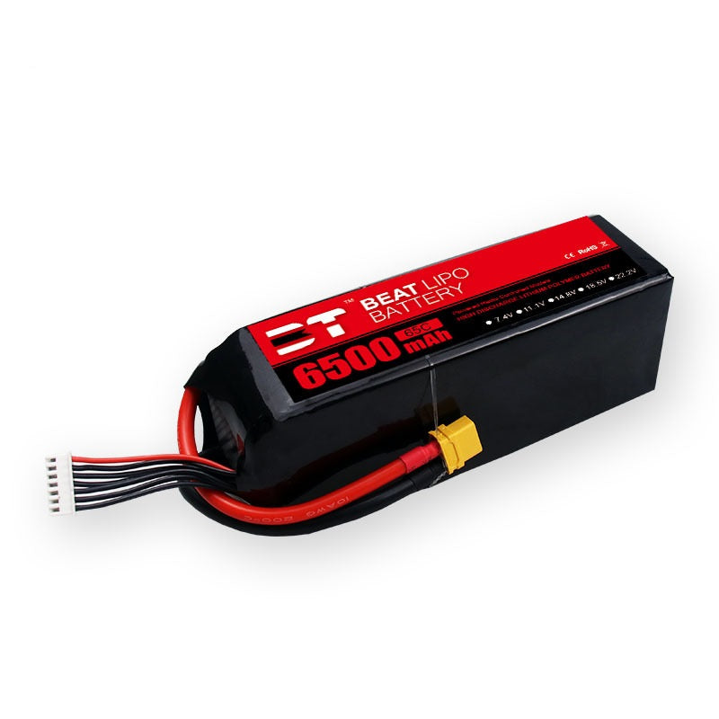 6500mAh 6S 22.2V 65C LiPo Battery – High-Capacity High-Burst Pack for Large RC & FPV Drones (XT60 / T-Plug)