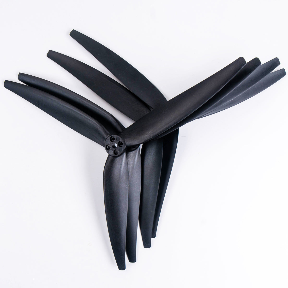 1207 12x7x3 Tri-Blade 12-Inch FPV Propeller Set – Fiberglass/Nylon Composite, High-Lift for Heavy-Lift RC Drones, 2CW+2CCW, Black (4Pcs)