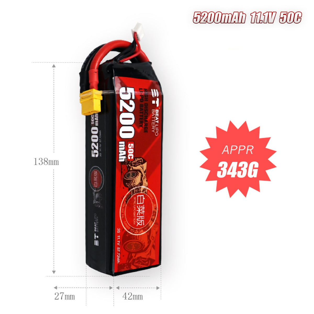 5200mAh 50C Softcase LiPo Battery Series – 2S / 3S Lightweight High-Capacity Packs for FPV Drones & RC (XT60 / T-Plug)