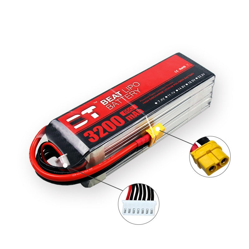 3200mAh 6S 22.2V 65C LiPo Battery – Lightweight High-Burst Pack for 5-7" FPV Drones & RC (XT60 / T-Plug)