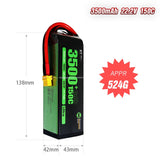 3500mAh 6S 22.2V 150C LiPo Battery – High-Capacity High-Burst Pack for 7-10" FPV Drones & RC (XT60)