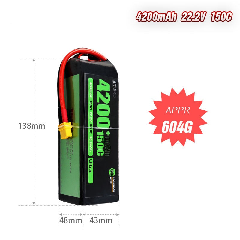 4200mAh 6S 22.2V 150C LiPo Battery – High-Capacity High-Burst Pack for Large RC & FPV Drones (XT60)