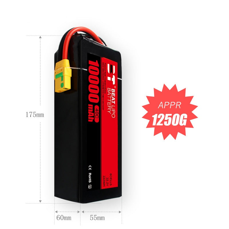 10000mAh 40C LiPo Battery Pack – 4S / 6S / 8S for 10" FPV X-Class & Heavy-Lift Drones (XT90)
