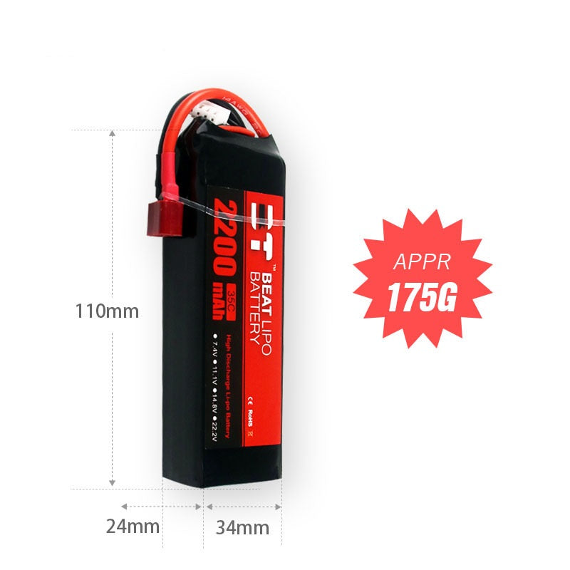 2200mAh 3S 11.1V 35C LiPo Battery – High-Power Upgrade Pack for RC Cars & FPV Drones (XT60 / T-Plug)