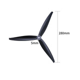 1145 11x4.5 Tri-Blade 11-Inch FPV Racing Propeller Set – Fiberglass/Nylon Composite, High-Speed Performance for 3110-3115 Motors, 2CW+2CCW, Black (4Pcs)