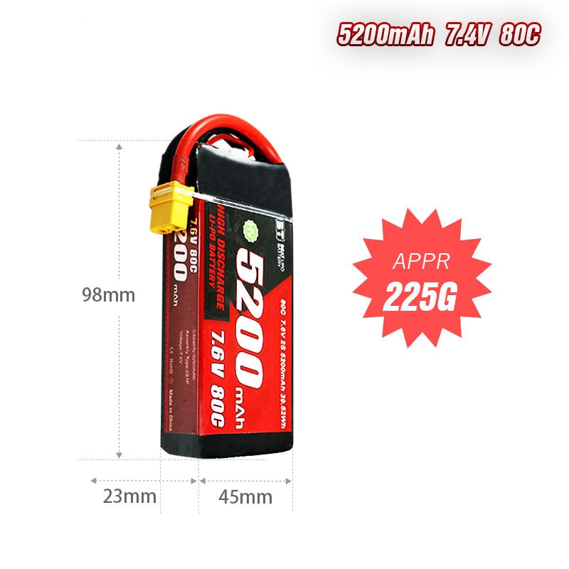 5200mAh 80C LiHV Battery Series – 2S / 3S High-Voltage High-Capacity Packs for RC Cars & FPV Drones (XT60 / T-Plug)