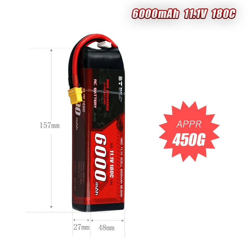 6000mAh 180C LiPo Battery Series – 3S / 4S Industry-Leading High-Burst Packs for RC Cars & FPV Drones (XT60 / T-Plug)