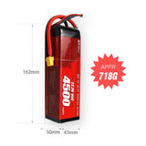 4500mAh 6S 22.2V 95C LiPo Battery – High-Capacity High-Burst Pack for Large RC & FPV Drones (XT60 / T-Plug)