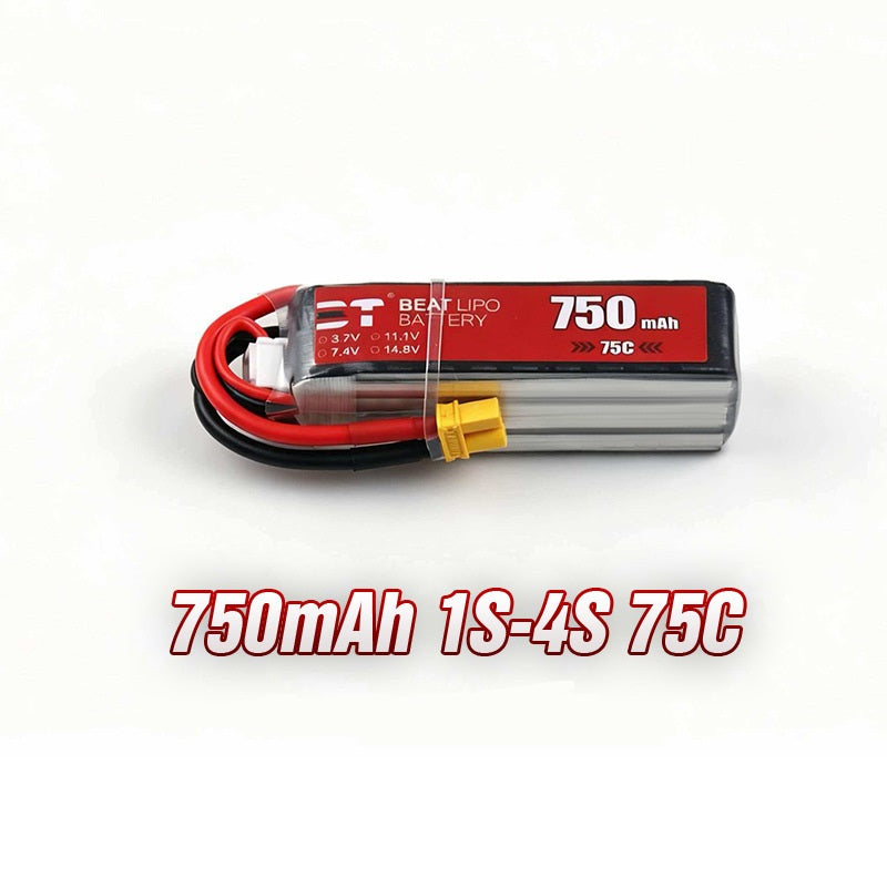 750mAh 75C LiPo Battery Series – 1S-4S Ultra-Light Packs for Micro FPV Drones & Mini RC (PH2.0 / XT30)