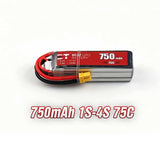 750mAh 75C LiPo Battery Series – 1S-4S Ultra-Light Packs for Micro FPV Drones & Mini RC (PH2.0 / XT30)