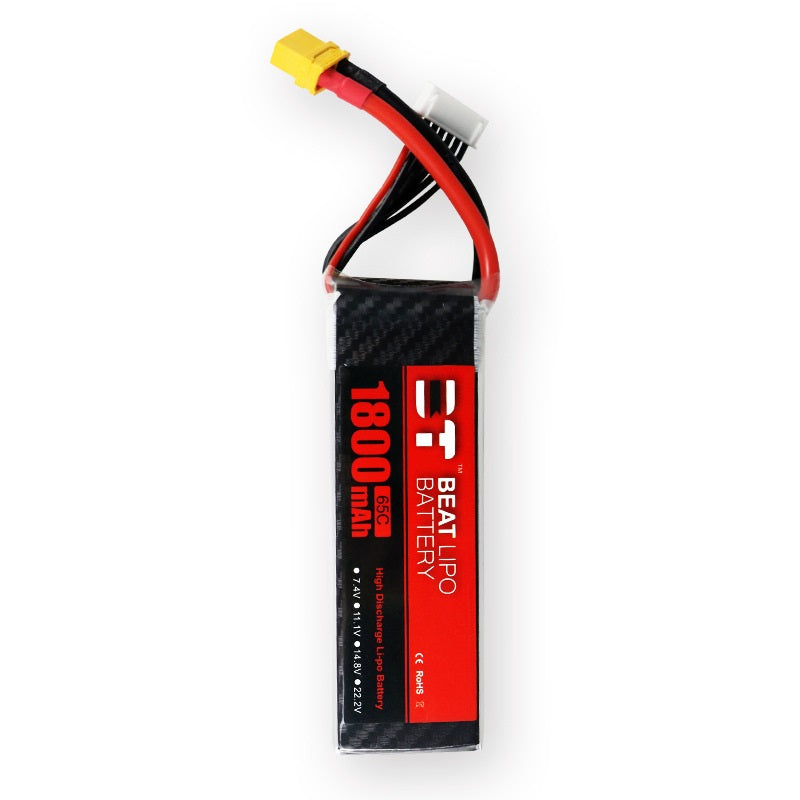 1800mAh 65C LiPo Battery Series – 4S / 6S High-Capacity Long-Endurance Packs for FPV Drones & RC (XT60)