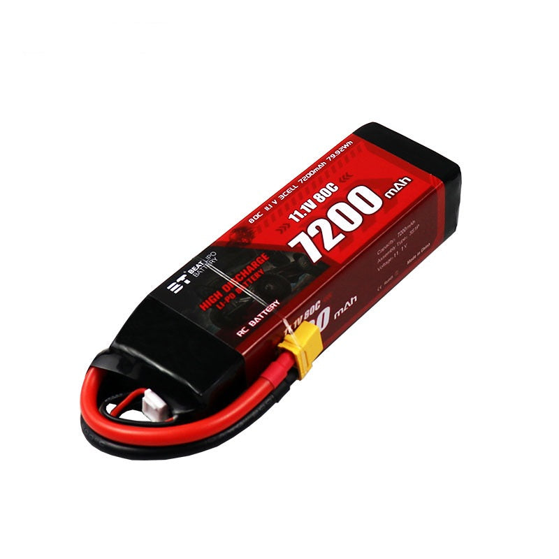 7200mAh 80C LiPo Battery Series – 2S / 3S Ultra-High-Capacity High-Burst Packs for RC Cars & FPV Drones (XT60 / T-Plug)