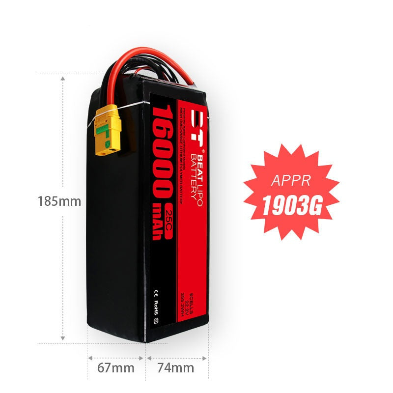16000mAh 25C LiPo Battery Series – 6S / 8S / 14S High-Capacity Long-Endurance Packs for Heavy-Lift UAVs