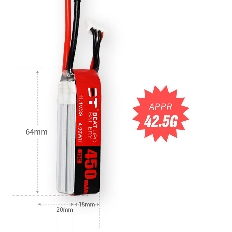 450mAh 75C LiPo Battery Series – 2S / 3S / 4S / 6S Ultra-Light High-Burst Packs for Micro FPV Drones (XT60 / XT30)