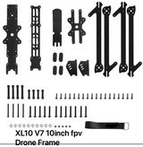 XL10 V7 10" FPV Freestyle & Long Range Frame Kit – 420mm Wheelbase, 3K T300 Carbon, 7mm Arms, Wide-X Type w/ 3D Printed Parts