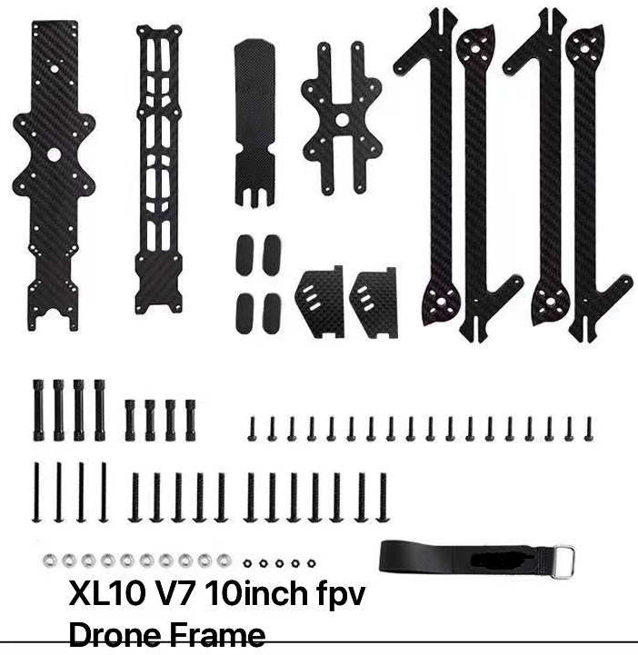 XL10 V7 10" FPV Freestyle & Long Range Frame Kit – 420mm Wheelbase, 3K T300 Carbon, 7mm Arms, Wide-X Type w/ 3D Printed Parts