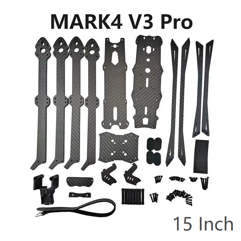 Mark 4 V3 Pro 15" FPV Heavy-Lift Frame Kit – 692mm Wheelbase, 3K T300 Carbon, 8mm Ultra-Thick Arms, H-Type w/ 3D Printed Parts