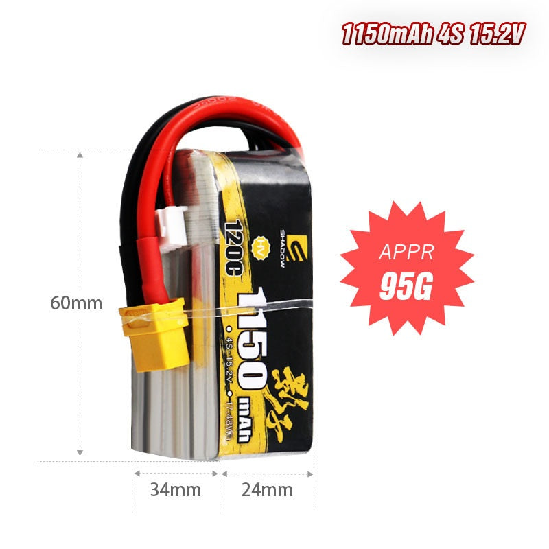 1150mAh LiHV Battery Series – 2S-6S 120C High-Voltage Packs for FPV Drones & Mini RC (XT30)