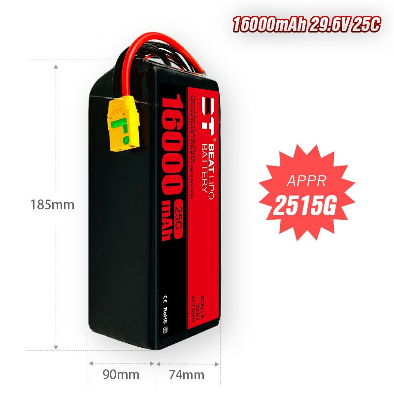 16000mAh 25C LiPo Battery Series – 6S / 8S / 14S High-Capacity Long-Endurance Packs for Heavy-Lift UAVs