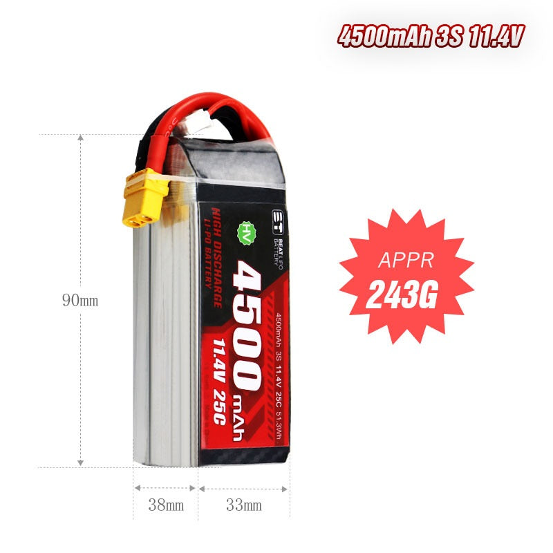 4500mAh 25C LiHV Battery Series – 2S / 3S High-Capacity Long-Endurance Packs for RC & FPV (XT60 / Anti-Slip T-Plug)