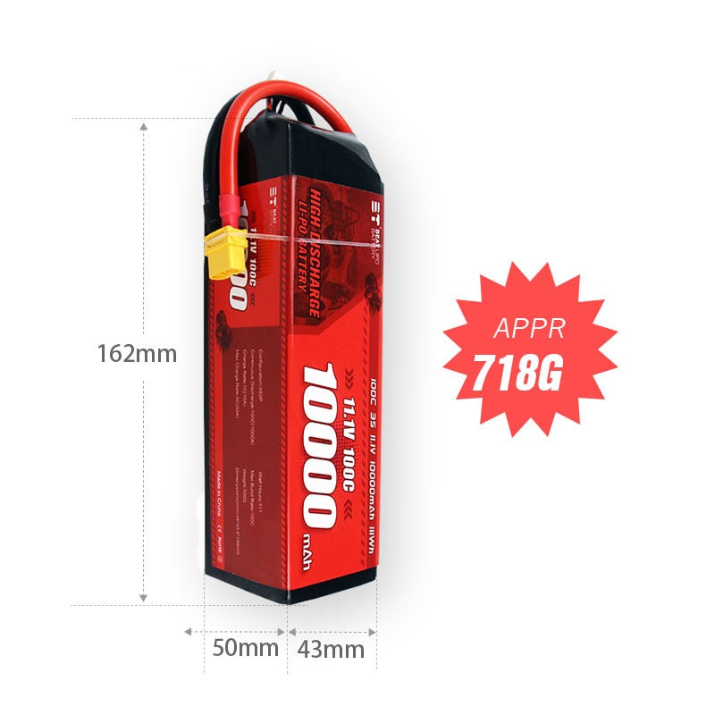 10000mAh 100C LiPo Battery Series – 2S / 3S / 4S High-Capacity High-Burst Packs for RC Cars & FPV Drones (XT60 / T-Plug)