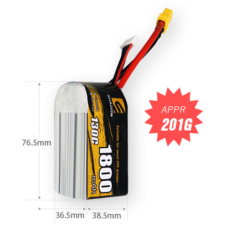 1800mAh 130C LiPo Battery Series – 4S / 6S High-Capacity High-Burst Packs for FPV Racing & Freestyle (XT60)