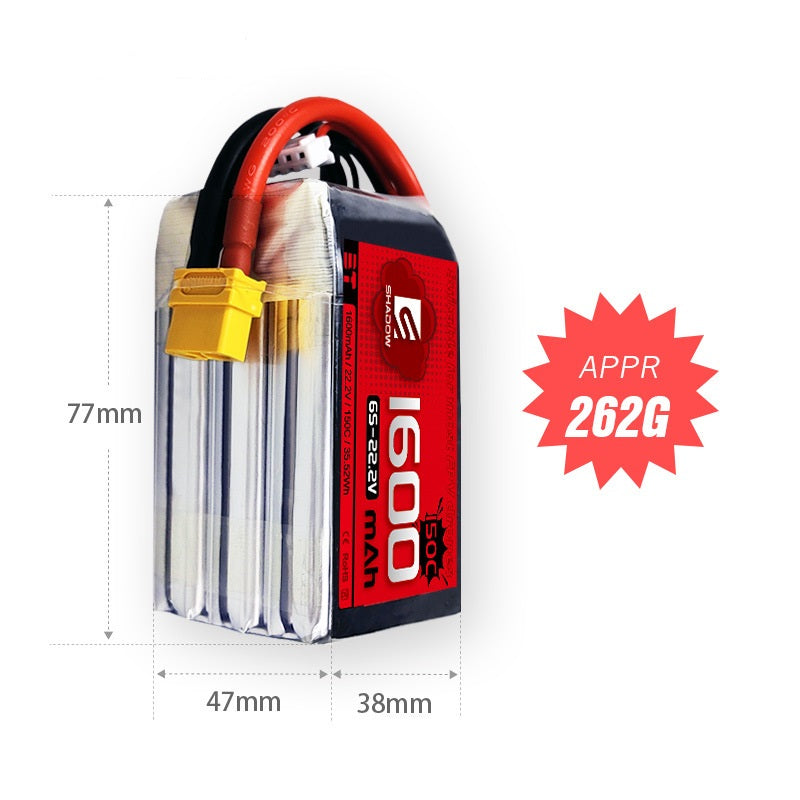 1600mAh 150C LiPo Battery Series – 4S / 6S High-Capacity High-Burst Packs for FPV Racing & Freestyle (XT60)