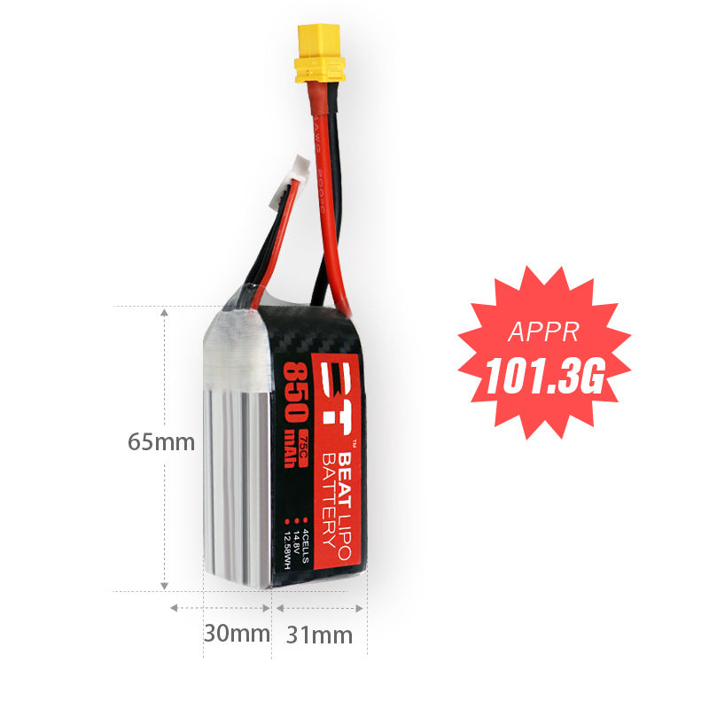 850mAh 75C LiPo Battery Series – 2S / 4S / 6S Ultra-Light High-Burst Packs for FPV Drones & Mini RC (XT60 / XT30)