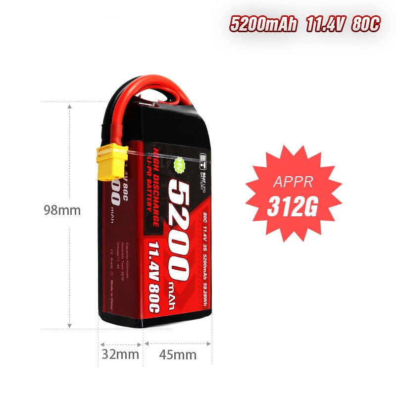 5200mAh 80C LiHV Battery Series – 2S / 3S High-Voltage High-Capacity Packs for RC Cars & FPV Drones (XT60 / T-Plug)