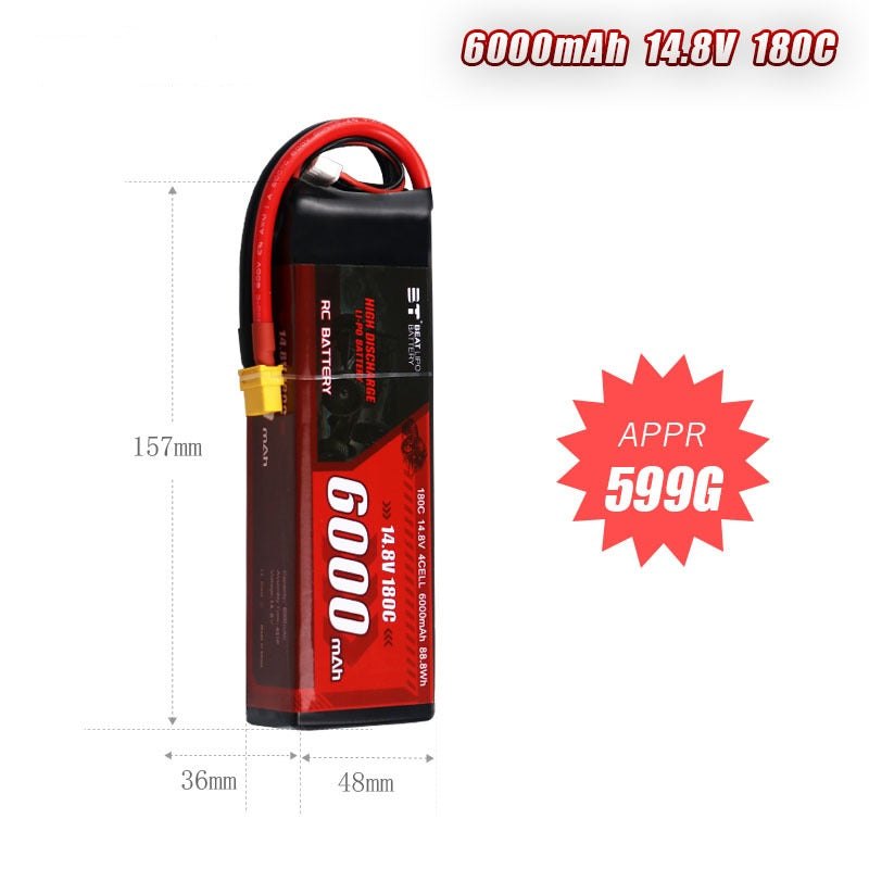 6000mAh 180C LiPo Battery Series – 3S / 4S Industry-Leading High-Burst Packs for RC Cars & FPV Drones (XT60 / T-Plug)