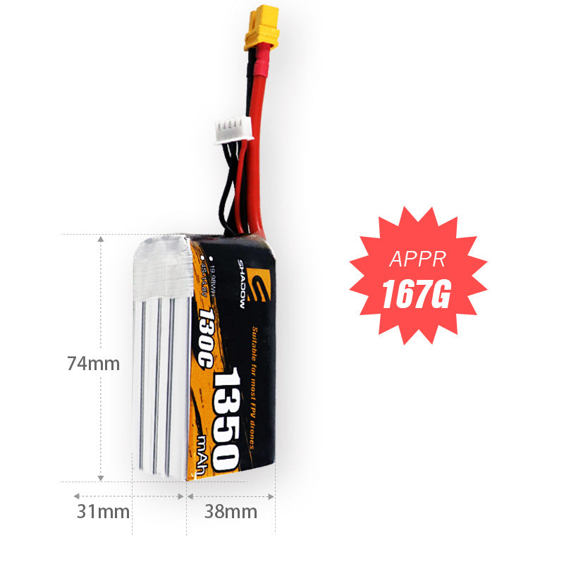 1350mAh 130C LiPo Battery Series – 4S / 6S Lightweight High-Burst Packs for FPV Racing & Freestyle (XT60)