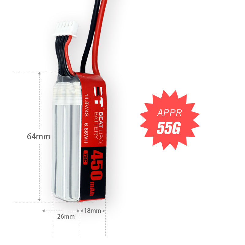450mAh 75C LiPo Battery Series – 2S / 3S / 4S / 6S Ultra-Light High-Burst Packs for Micro FPV Drones (XT60 / XT30)