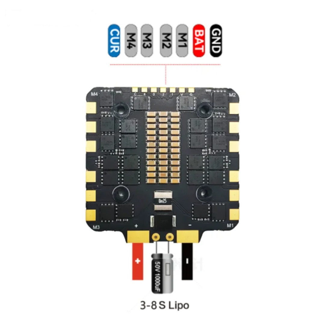 F722 3-8S 36x36mm Flight Controller + 80A 4-in-1 BLHeli ESC Combo – Dual 5V/10V BEC, 16MB Blackbox, DSHOT600, for FPV Freestyle & Racing Drone
