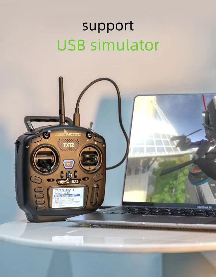 RadioMaster TX12 Mark II 2.4GHz 16CH FPV Radio Transmitter – ELRS / CC2500 Dual Protocol Option with EdgeTX & Hall Gimbals