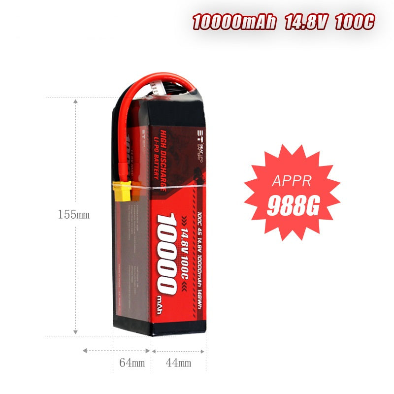 10000mAh 100C LiPo Battery Series – 2S / 3S / 4S High-Capacity High-Burst Packs for RC Cars & FPV Drones (XT60 / T-Plug)