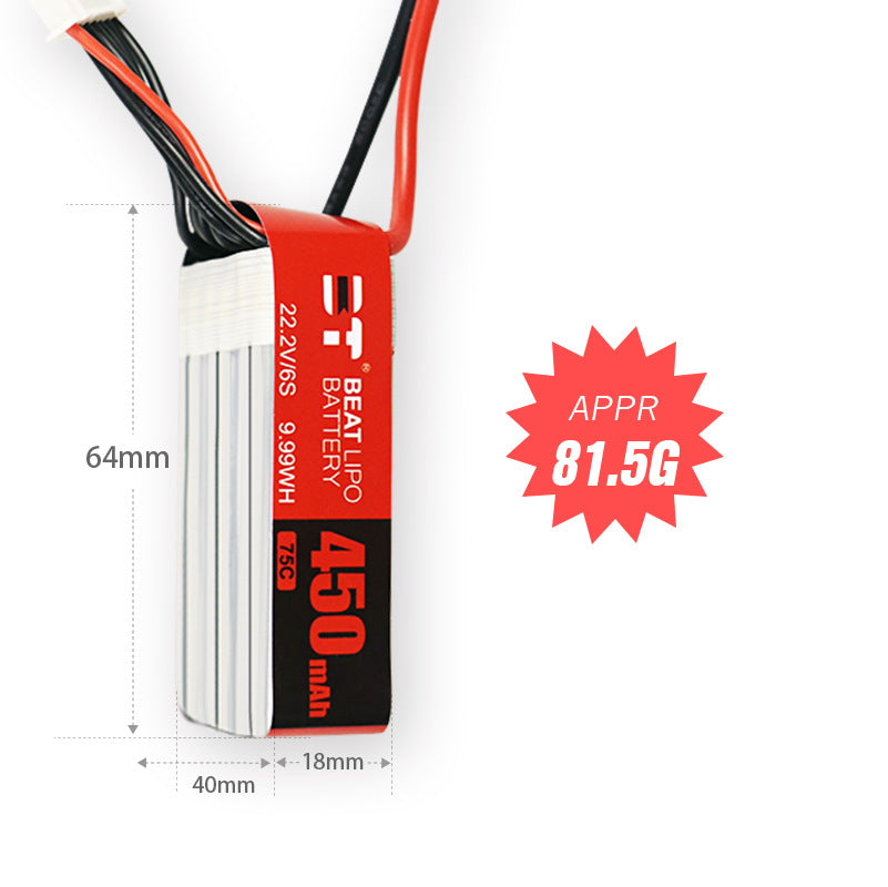 450mAh 75C LiPo Battery Series – 2S / 3S / 4S / 6S Ultra-Light High-Burst Packs for Micro FPV Drones (XT60 / XT30)