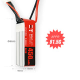 450mAh 75C LiPo Battery Series – 2S / 3S / 4S / 6S Ultra-Light High-Burst Packs for Micro FPV Drones (XT60 / XT30)